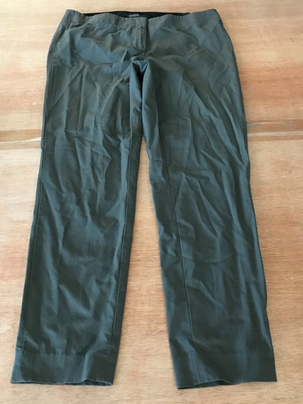 Lafayette 148 Straight Leg Pants Women 4 Green Mid Rise Pocket Wool Blend 19694